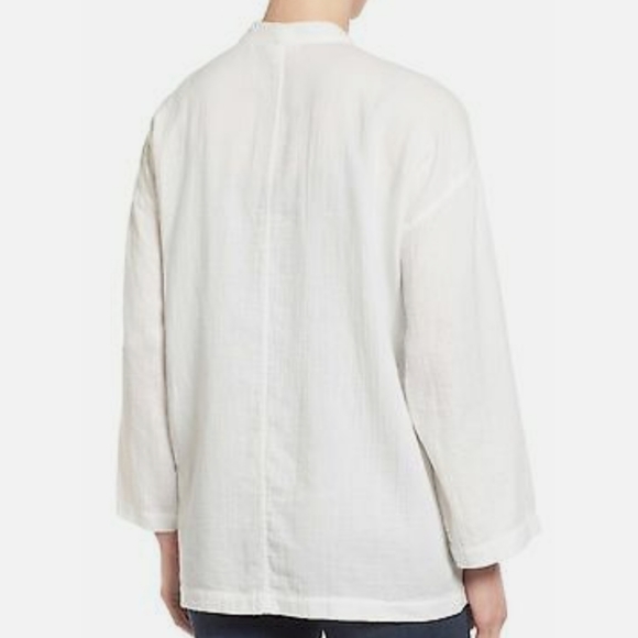 EILEEN FISHER White Long Boxy Jacket - XS - Picture 2 of 6